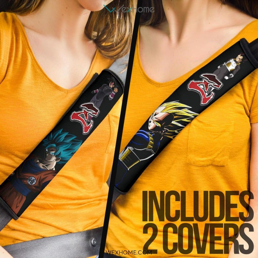 Dragon Ball Anime Seat Belt Covers | DB Vegeta Xeno Vs Goku Crimson Belt Covers