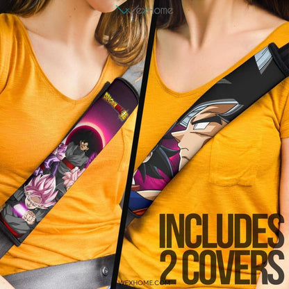 Dragon Ball Anime Seat Belt Covers | DB Evil Black Goku Pink Hair Vs Goku Black Hair Belt Covers