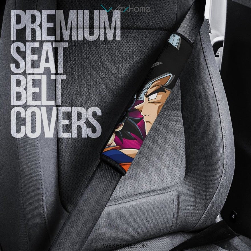 Dragon Ball Anime Seat Belt Covers | DB Evil Black Goku Pink Hair Vs Goku Black Hair Belt Covers