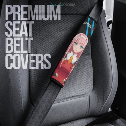 Darling In The Franxx Anime Seat Belt Covers | Zero Two 002 Beauty Artwork Black Belt Covers