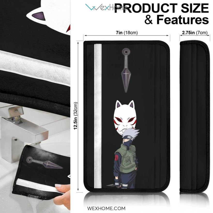 Naruto Anime Seat Belt Covers | Kakashi Power Moments Anbu Face Mask Belt Covers