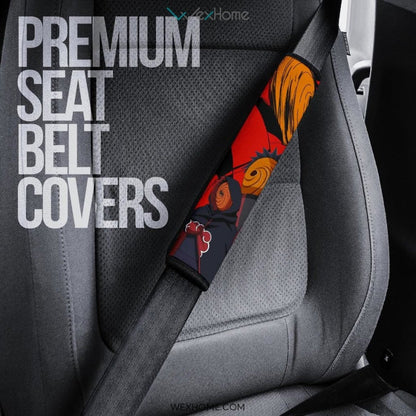 Naruto Anime Seat Belt Covers | Obito Uchiha Tobi Mask Men Akatsuki Red Belt Covers