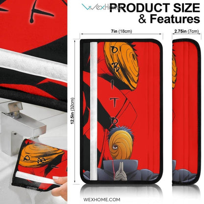 Naruto Anime Seat Belt Covers | Obito Uchiha Tobi Mask Men Akatsuki Red Belt Covers