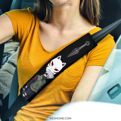 Naruto Anime Seat Belt Covers | Kakashi Power Moments Anbu Face Mask Belt Covers