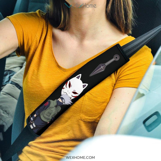 Naruto Anime Seat Belt Covers | Kakashi Power Moments Anbu Face Mask Belt Covers