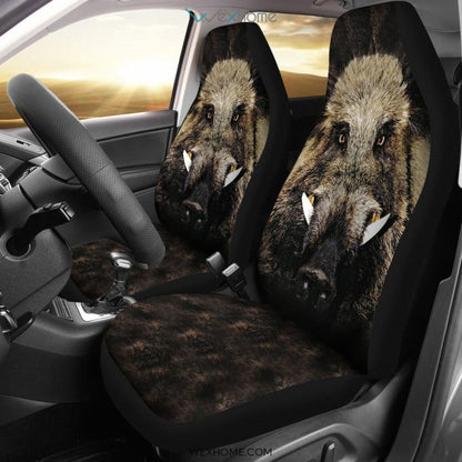 2pcs Wild Boar Car Seat Cover