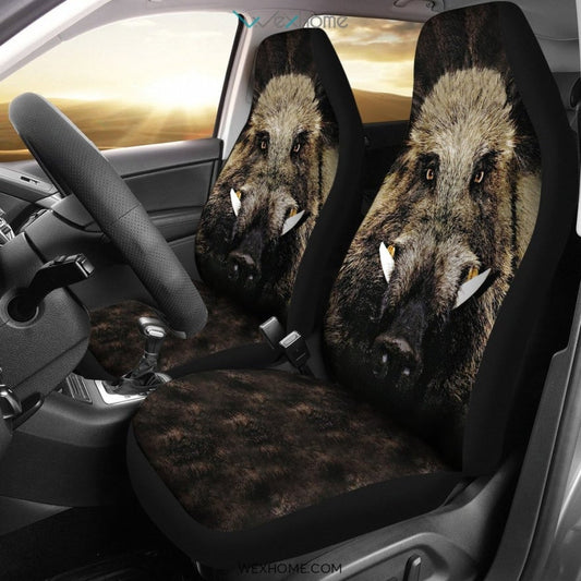 2pcs Wild Boar Car Seat Cover