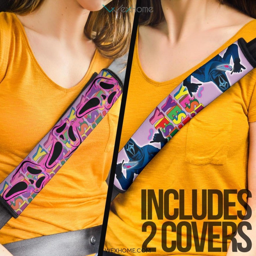 Horror Movie Seat Belt Covers | Ghost Face Calling Answer Yes Belt Covers