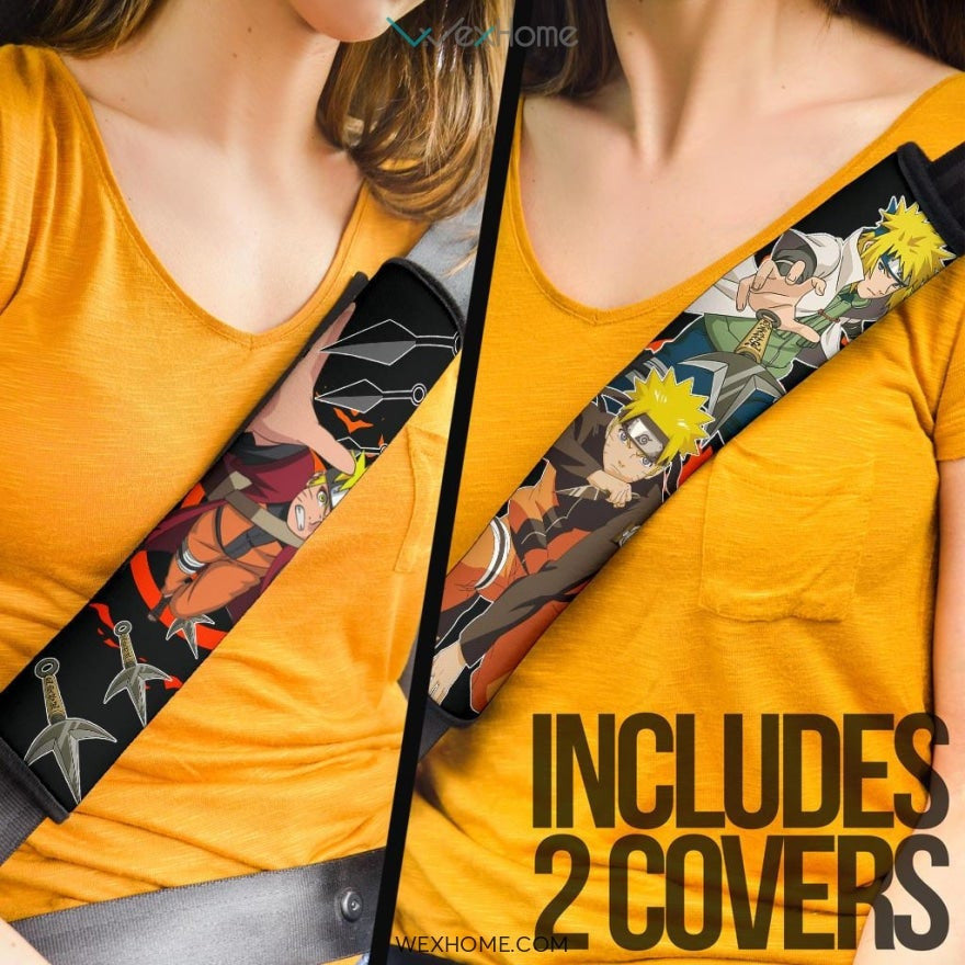 Naruto Anime Seat Belt Covers | Naruto Seal Minato Kunai Belt Covers