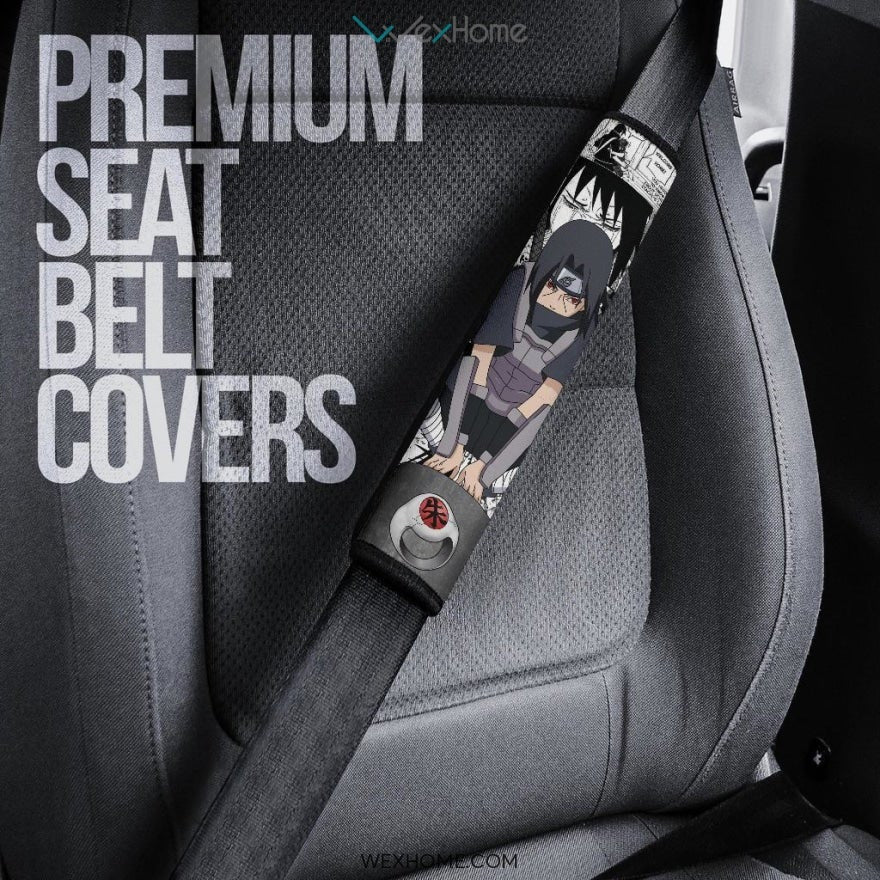 Naruto Anime Seat Belt Covers | Itachi Uchiha Sharingan Moments In Akatsuki Mix Comic Belt Covers