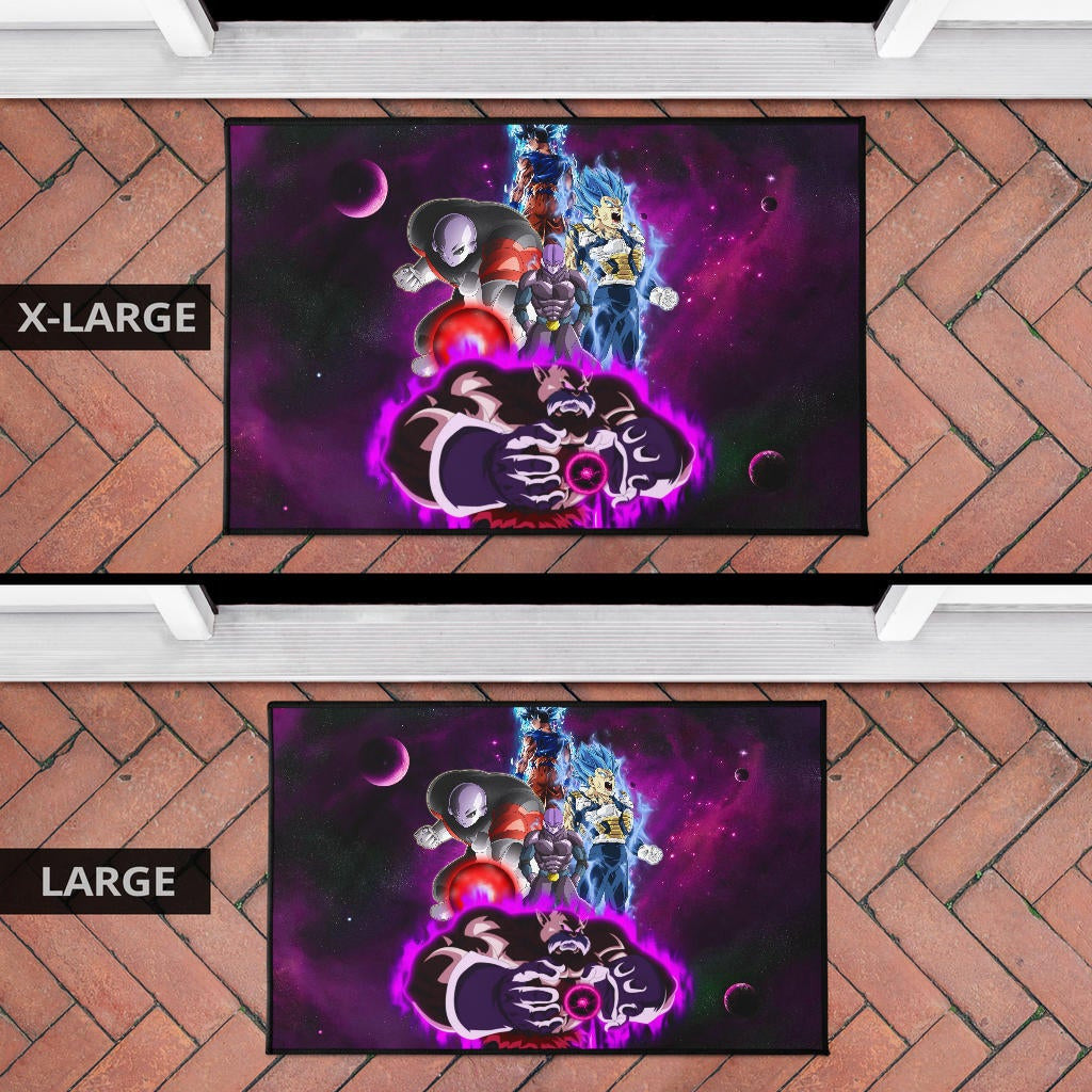 Dragon Ball Anime Door Mat | DB Super Universe Villains Power Purple Galaxy Door Mat Home Decor