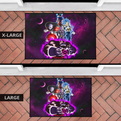 Dragon Ball Anime Door Mat | DB Super Universe Villains Power Purple Galaxy Door Mat Home Decor