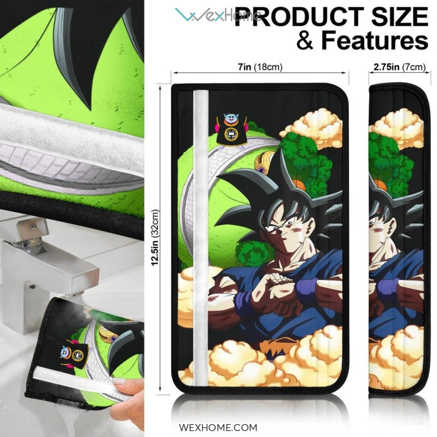 Dragon Ball Anime Seat Belt Covers | DB Goku Nimbus Cloud And King Kai Belt Covers
