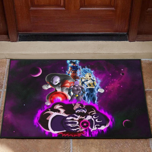 Dragon Ball Anime Door Mat | DB Super Universe Villains Power Purple Galaxy Door Mat Home Decor