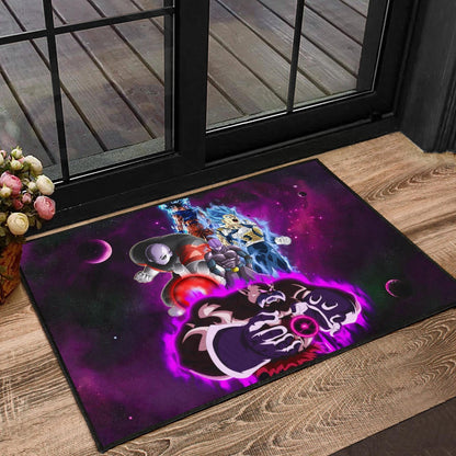 Dragon Ball Anime Door Mat | DB Super Universe Villains Power Purple Galaxy Door Mat Home Decor