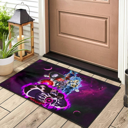 Dragon Ball Anime Door Mat | DB Super Universe Villains Power Purple Galaxy Door Mat Home Decor