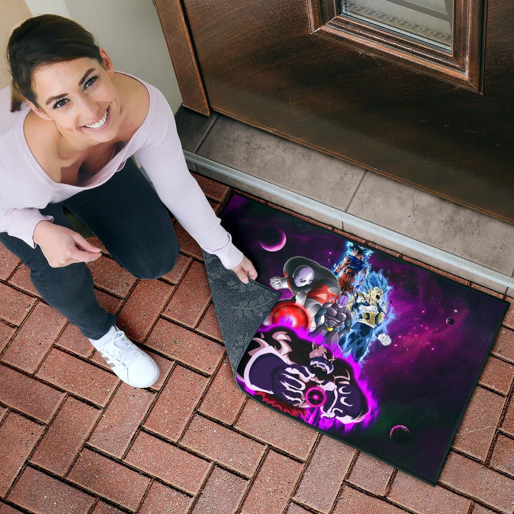 Dragon Ball Anime Door Mat | DB Super Universe Villains Power Purple Galaxy Door Mat Home Decor