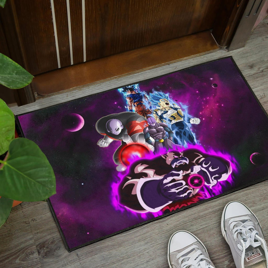 Dragon Ball Anime Door Mat | DB Super Universe Villains Power Purple Galaxy Door Mat Home Decor