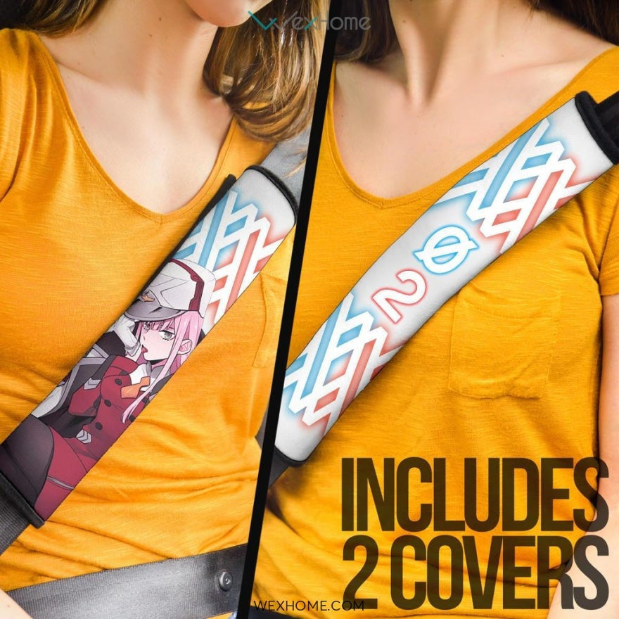 Darling In The Franxx Anime Seat Belt Covers | Captain Zero Two XX Neon Belt Covers