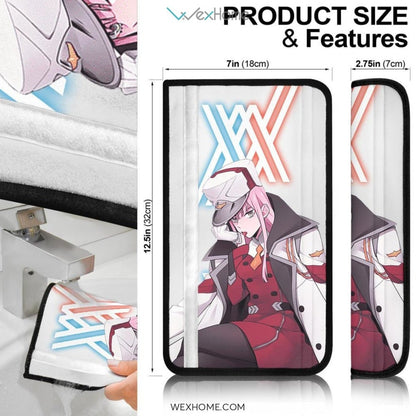 Darling In The Franxx Anime Seat Belt Covers | Captain Zero Two XX Neon Belt Covers