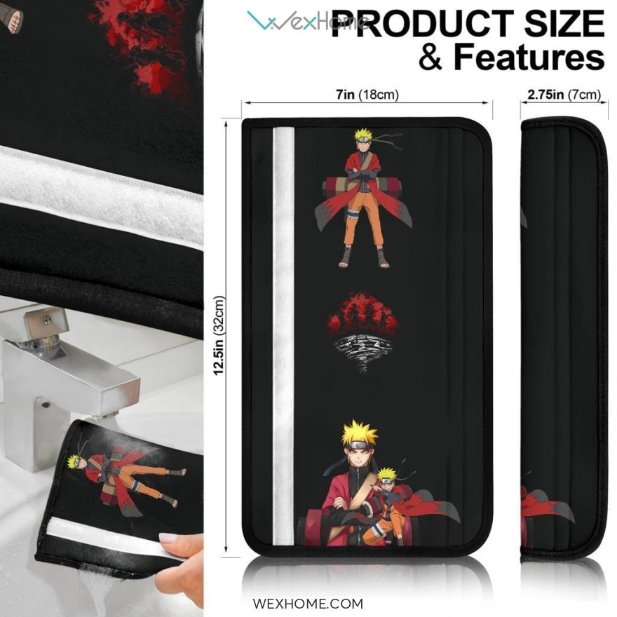 Naruto Anime Seat Belt Covers | Naruto Sage Mode Fighting Rasengan Belt Covers