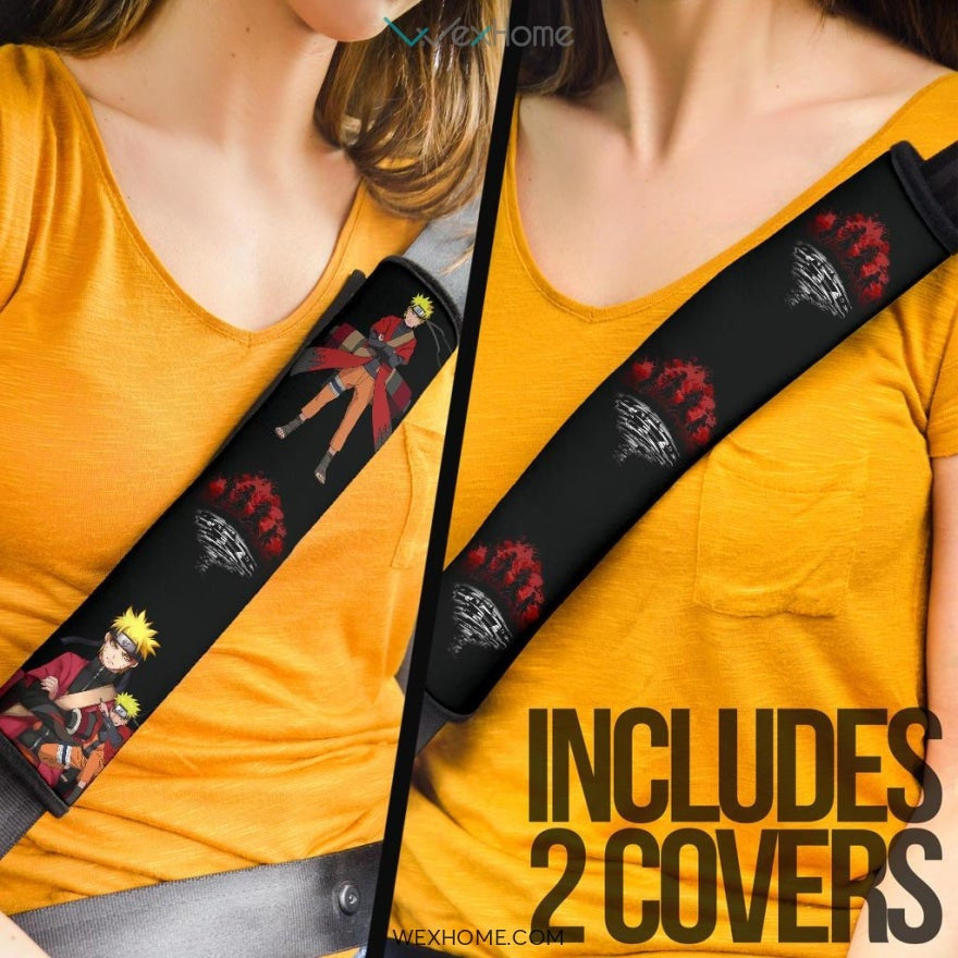 Naruto Anime Seat Belt Covers | Naruto Sage Mode Fighting Rasengan Belt Covers