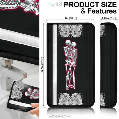 Same Love Skeleton Hug Flower Garden Black White Seat Belt Covers