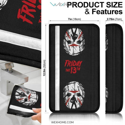 Horror Movie Seat Belt Covers | Jason Voorhees In Forest Mask Belt Covers