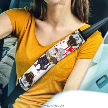Jujutsu Kaisen Anime Seat Belt Covers | JJK Funny Jogo Emotions Belt Covers