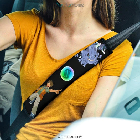 Pokemon Anime Seat Belt Covers | Mega Steelix Pokedex Patterns Belt Covers