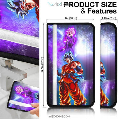 Dragon Ball Anime Seat Belt Covers | DB Vegeta Goku SS4 Vs Crimson Masked Saiyan Belt Covers