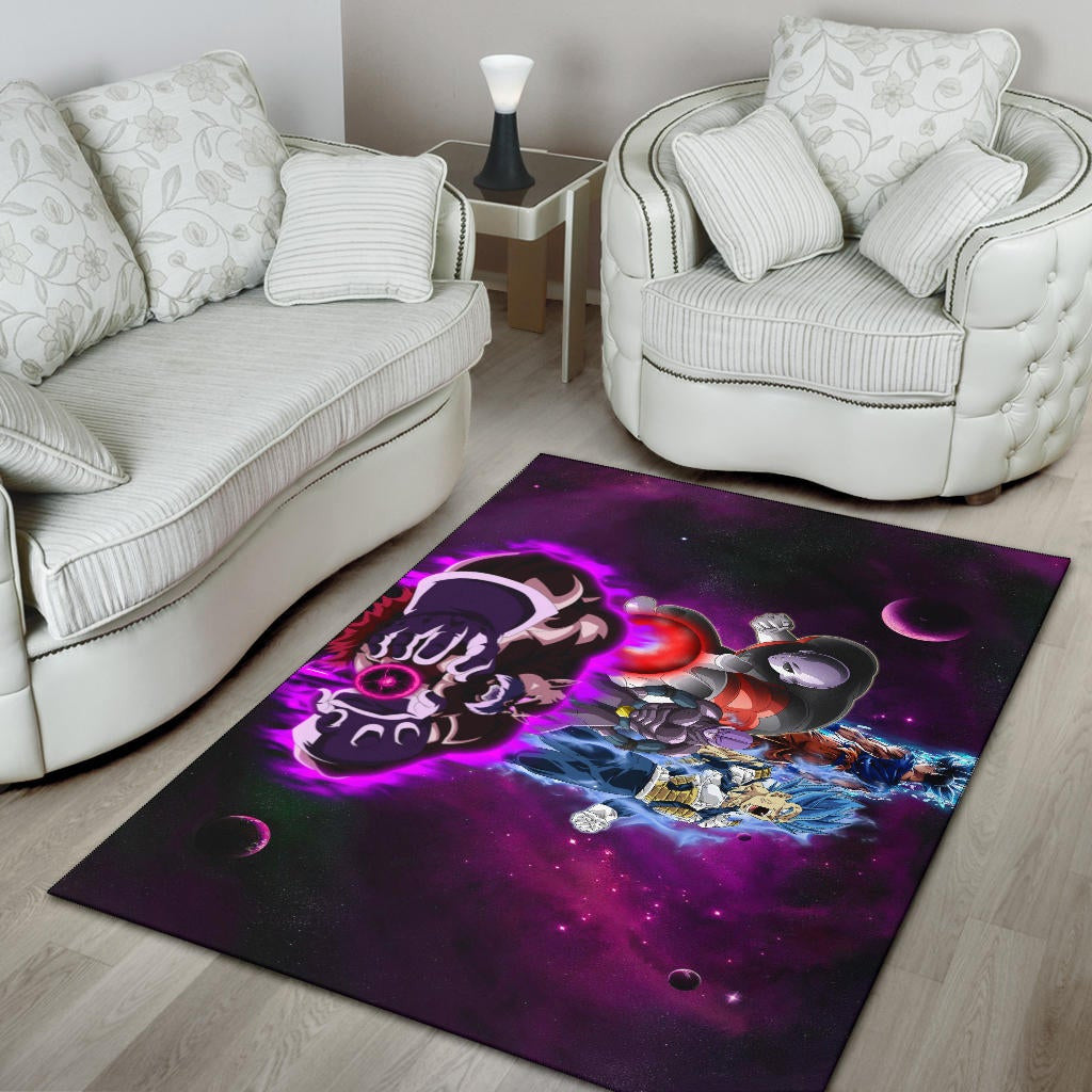 Dragon Ball Anime Area Rug | DB Super Universe Villains Power Purple Galaxy Rugs Home Decor