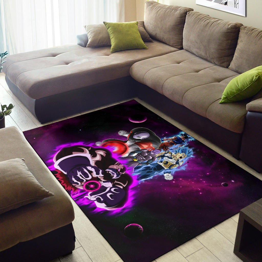 Dragon Ball Anime Area Rug | DB Super Universe Villains Power Purple Galaxy Rugs Home Decor
