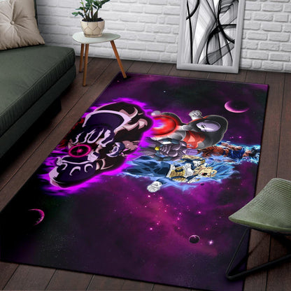 Dragon Ball Anime Area Rug | DB Super Universe Villains Power Purple Galaxy Rugs Home Decor