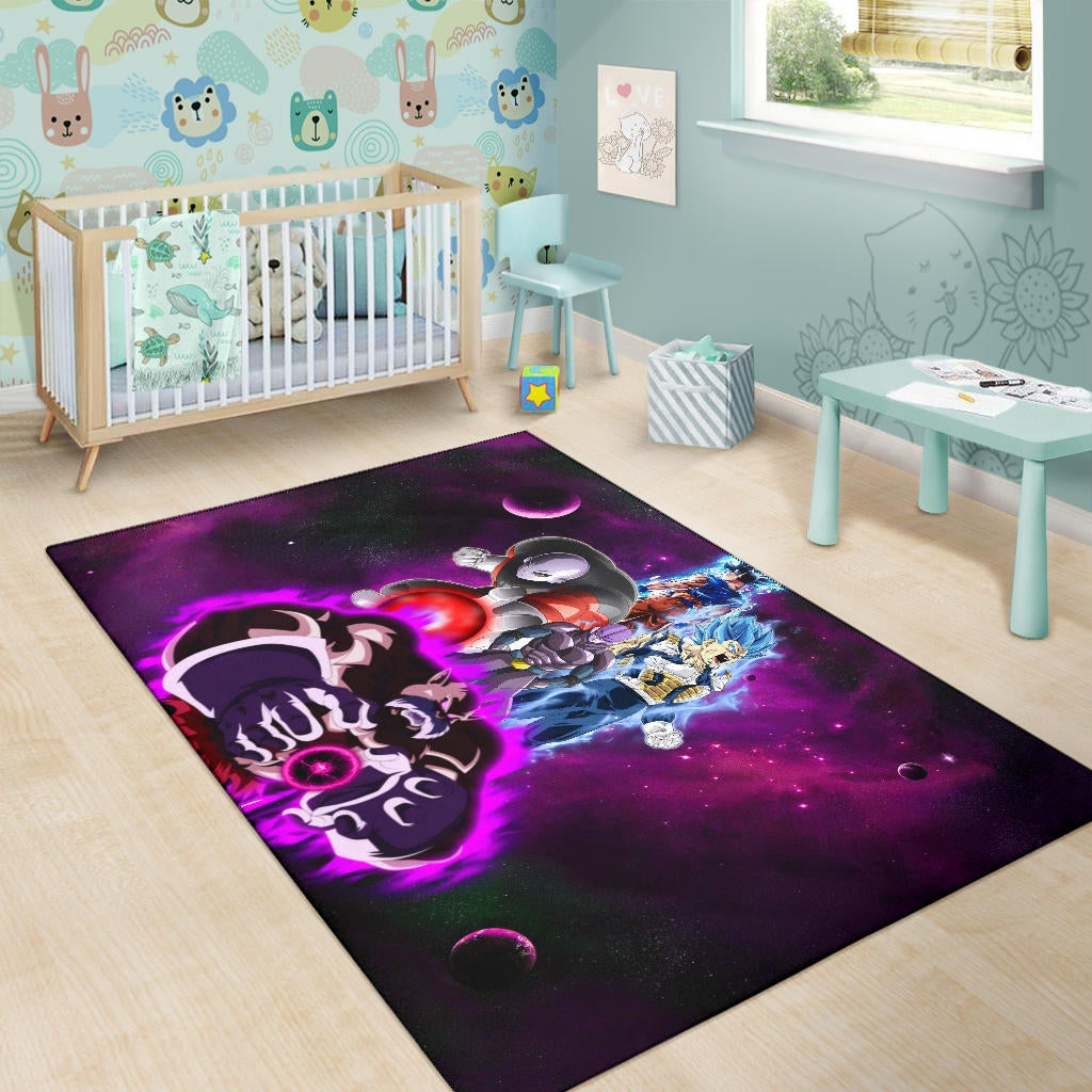 Dragon Ball Anime Area Rug | DB Super Universe Villains Power Purple Galaxy Rugs Home Decor