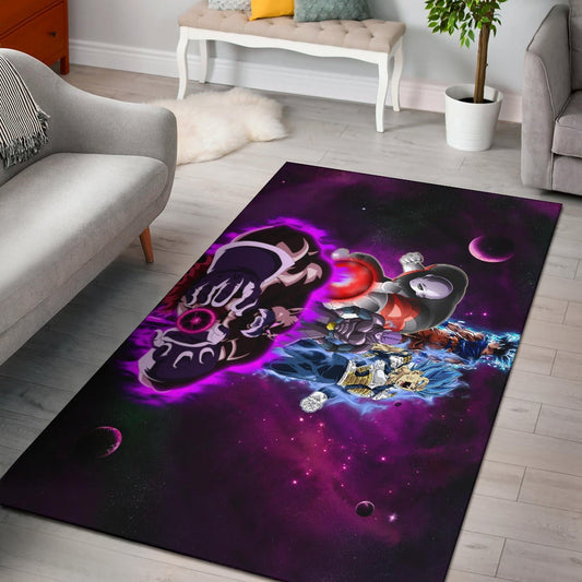 Dragon Ball Anime Area Rug | DB Super Universe Villains Power Purple Galaxy Rugs Home Decor