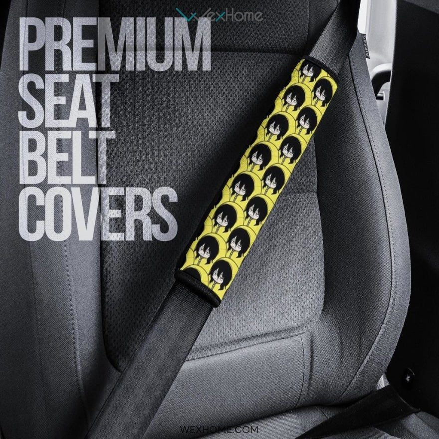My Hero Academia Anime Seat Belt Covers | MHA Shouta Tired Face Patterns Yellow Belt Covers