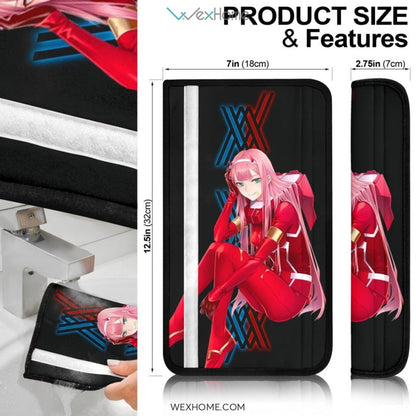 Darling In The Franxx Anime Seat Belt Covers | Zero Two Red Suit Eating Belt Covers