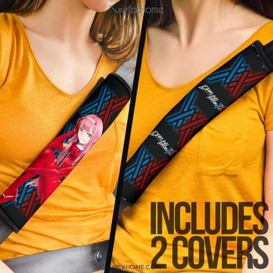 Darling In The Franxx Anime Seat Belt Covers | Zero Two Red Suit Eating Belt Covers