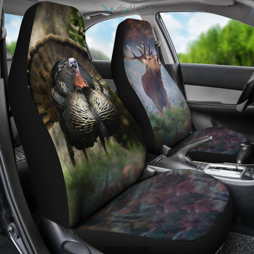 2pcs Turkey and Deer Car Seat Cover