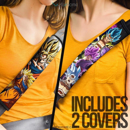 Dragon Ball Anime Seat Belt Covers | DB Goku Universe Yelllow Hair Vs Golden Frieza Belt Covers