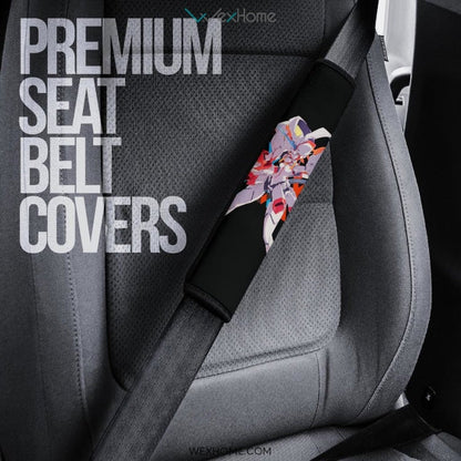 Darling In The Franxx Anime Seat Belt Covers | Zero Two White Strelitzia Belt Covers