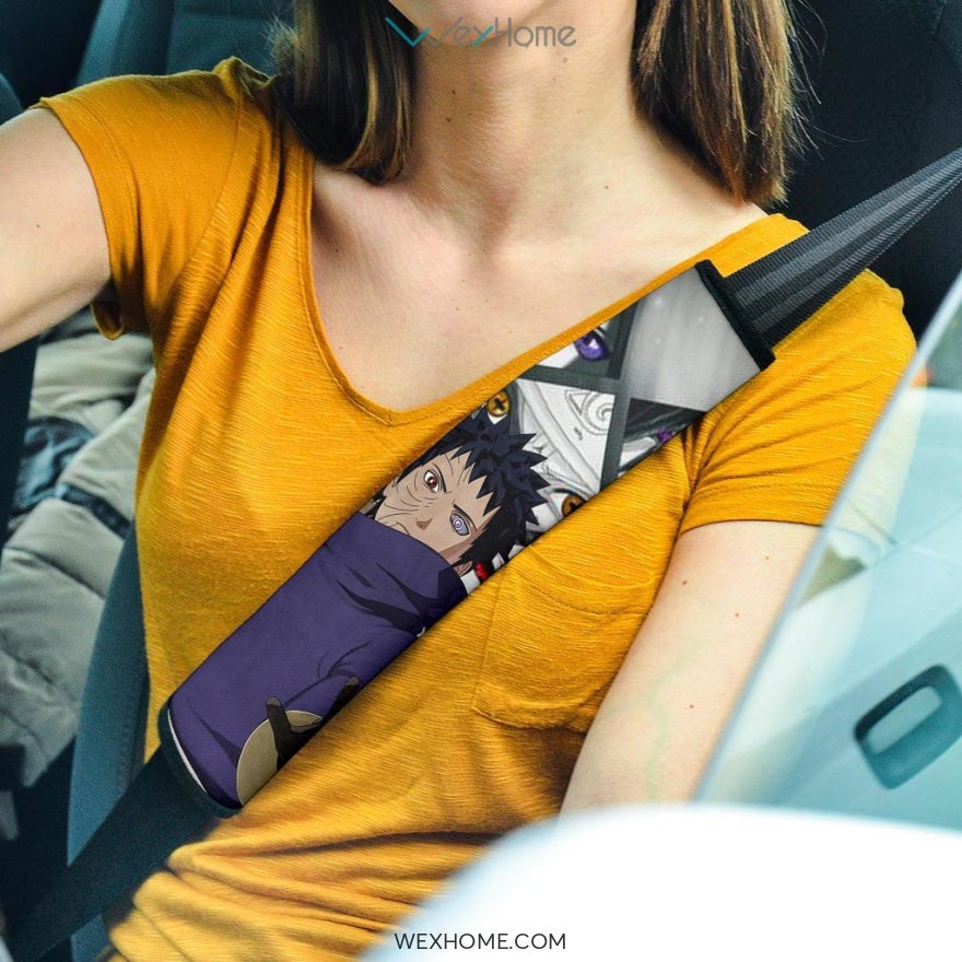 Naruto Anime Seat Belt Covers | Obito Pain In Darkness Powerful Men Faces Belt Covers