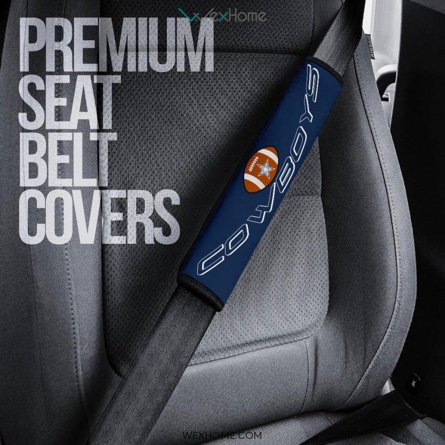 Football Team Seat Belt Covers |  Dallas Cowboys Football Text Belt Covers