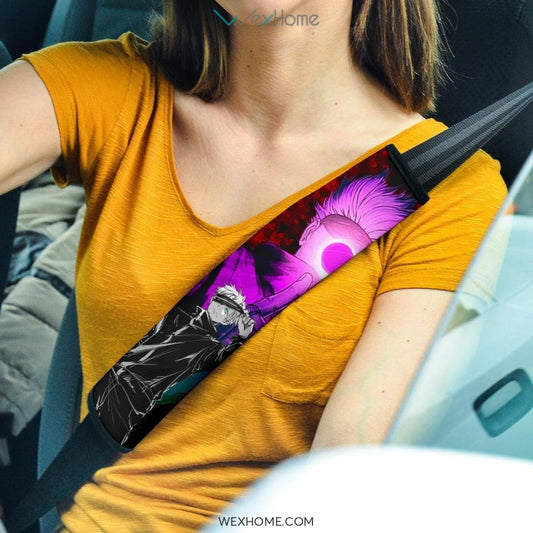 Jujutsu Kaisen Anime Seat Belt Covers | Gojo Satoru Cursed Technique Purple Dancing With Suguru Belt Covers