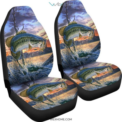 2pcs Car Seat Cover - Bass Fish
