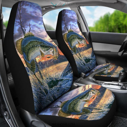 2pcs Car Seat Cover - Bass Fish