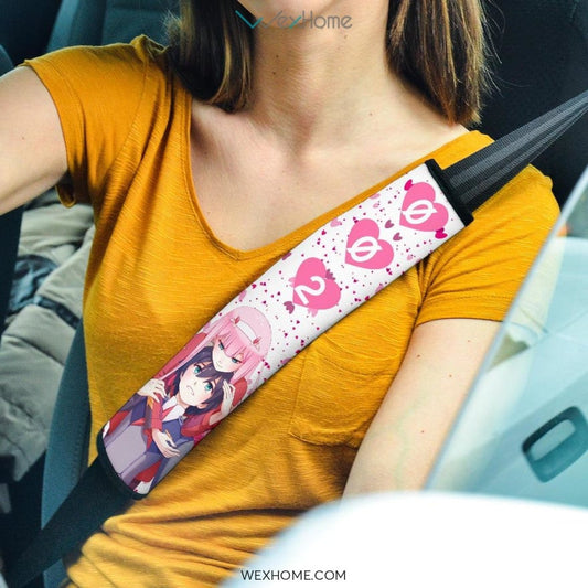 Darling In The Franxx Anime Seat Belt Covers | Zero Two And Hiro Sweet Love Belt Covers
