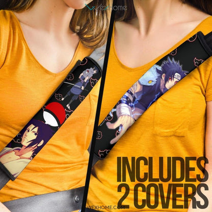 Naruto Anime Seat Belt Covers | Cool Uchiha Sasuke White Snake Akatsuki Cloud Patterns Belt Covers