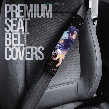 Naruto Anime Seat Belt Covers | Cool Uchiha Sasuke White Snake Akatsuki Cloud Patterns Belt Covers